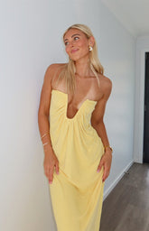 Braelyn Yellow Strapless Maxi Dress